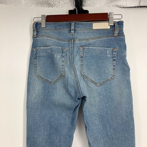 Tailor Made Med-Light Wash High  Rise Lightly Distressed Skinny Barcelona Jeans - Picture 7 of 16